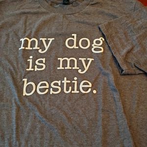 My Dog Is My Bestie, Women's, Size Large, Gray, TShirt